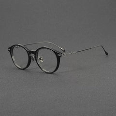 Vinny Vintage Acetate Titanium Glasses Frame Oval Frames Southood Black Gun