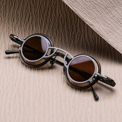VT Round Titanium Glasses Frame With Magnetic Sunglasses Clips Round Frames Southood Bronze