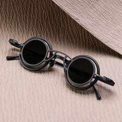 VT Round Titanium Glasses Frame With Magnetic Sunglasses Clips Round Frames Southood Gun