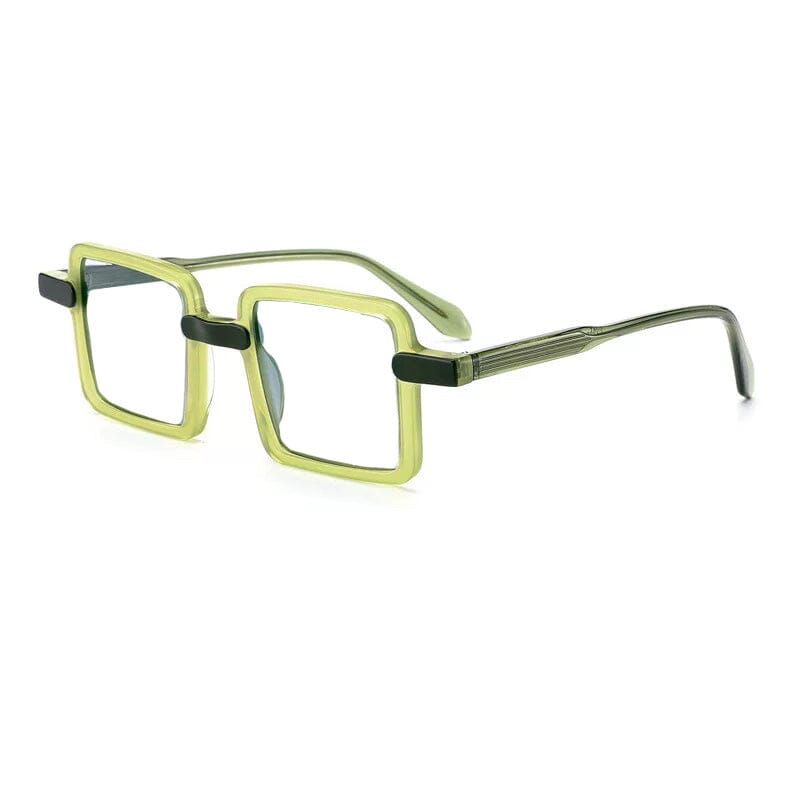 Wacleah Large Square Acetate Eyeglass Frame Rectangle Frames Southood Green