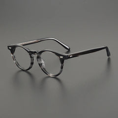 Wade Vintage Acetate Round Glasses Frame Round Frames Southood Striped Gray