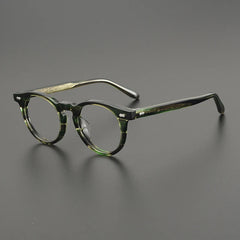 Wade Vintage Acetate Round Glasses Frame Round Frames Southood Striped Green