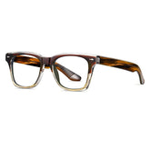 Wain Vintage TR90 Rectangle Eyeglasses Rectangle Frames Southood Brown Tea