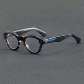 Wei Vintage Acetate Glasses Frame Round Frames Southood Blue leopard