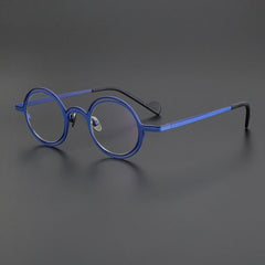 Wester Vintage Pure Titanium Glasses Frame Round Frames Southood Matte Blue