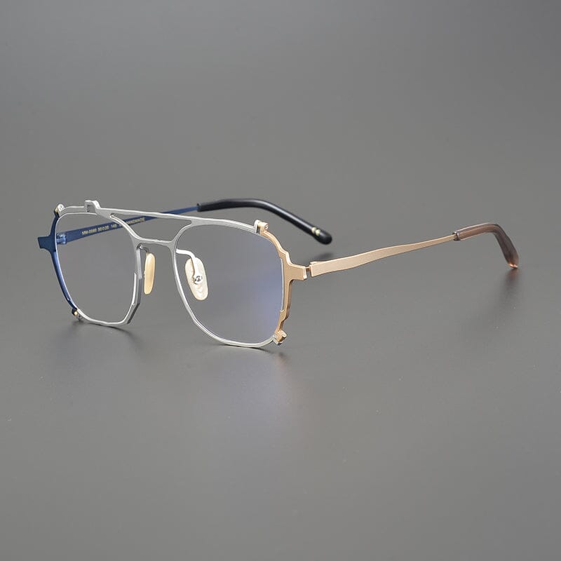 Weston Titanium Glasses Frame Aviator Frames Southood Blue Silver