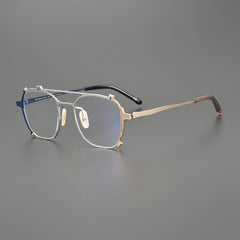 Weston Titanium Glasses Frame Aviator Frames Southood Blue Silver