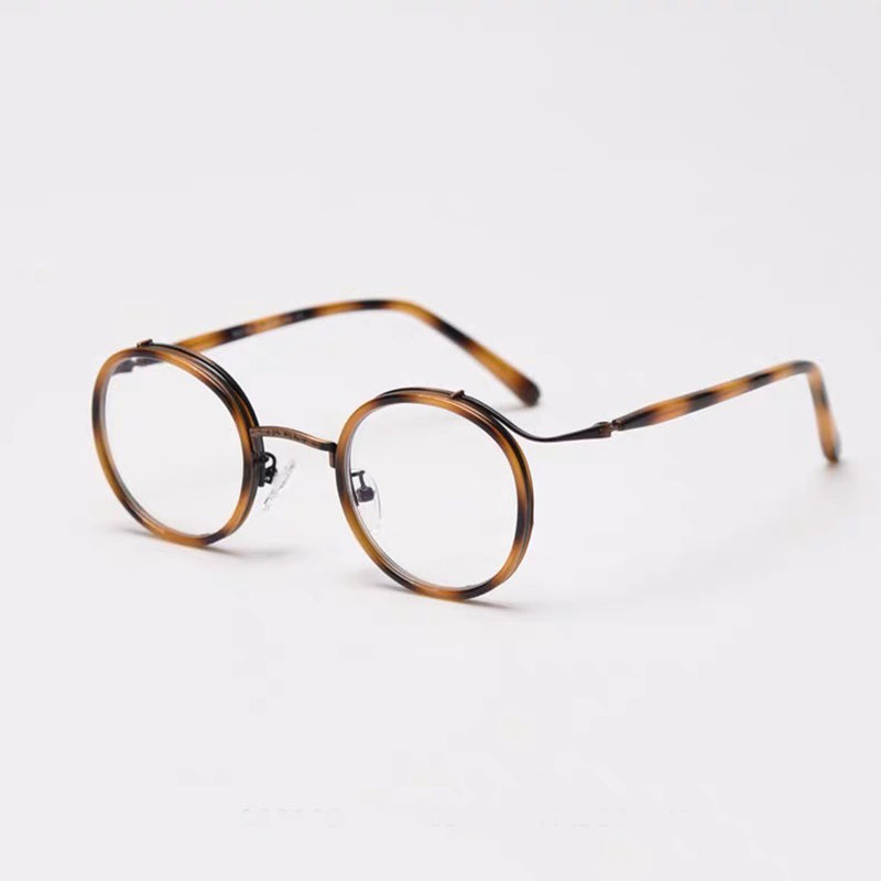 Will TR90 Punk Retro Round Glasses Frame Round Frames Southood C3Leopard