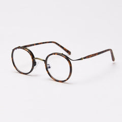 Will TR90 Punk Retro Round Glasses Frame Round Frames Southood C5Retro-Leopard