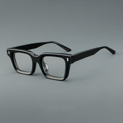 William Retro Rectangle Acetate Glasses Frame Rectangle Frames Southood Black