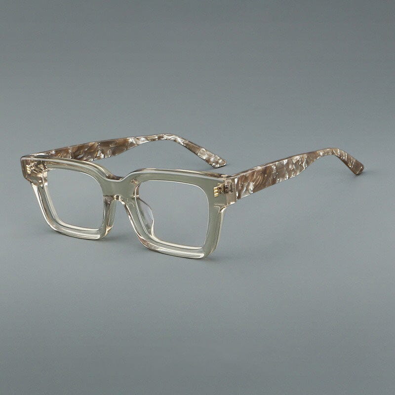 William Retro Rectangle Acetate Glasses Frame Rectangle Frames Southood Light Tea