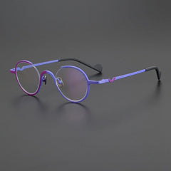 Winifred Vintage Titanium Glasses Frame Round Frames Southood Matte Purple Blue