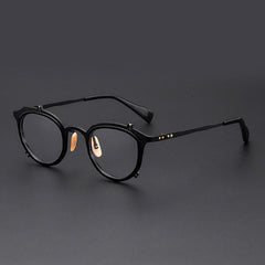 Wren Titanium Retro Hand Made Glasses Frame Cat Eye Frames Southood Black