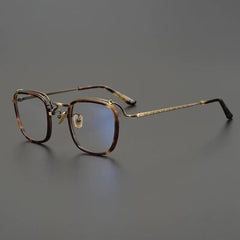 Xarles Square Titanium Glasses Frame Rectangle Frames Southood Leopard