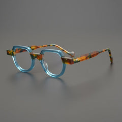 Xeno Handmade Vintage Acetate Glasses Frame Geometric Frames Southood Blue