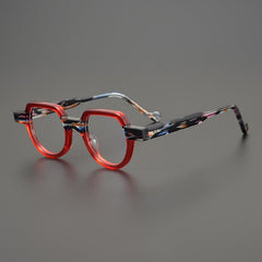 Xeno Handmade Vintage Acetate Glasses Frame Geometric Frames Southood Red