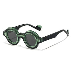 Yamal Vintage Eyeglasses Frame With Sunglasses Clips Round Frames Southood Clear Green