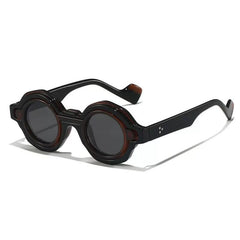 Yamal Vintage Eyeglasses Frame With Sunglasses Clips Round Frames Southood Clear Tea