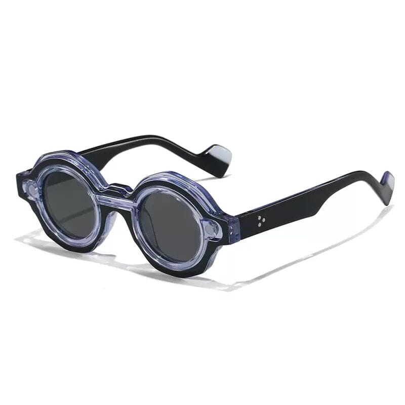 Yamal Vintage Eyeglasses Frame With Sunglasses Clips Round Frames Southood Light Blue