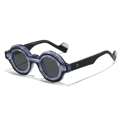 Yamal Vintage Eyeglasses Frame With Sunglasses Clips Round Frames Southood Light Blue
