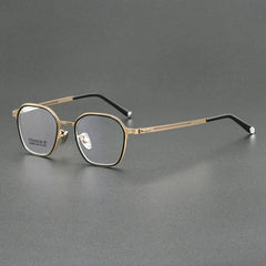 Yeremy Vintage TR90 Alloy Eyeglasses Frame Geometric Frames Southood Black Gold