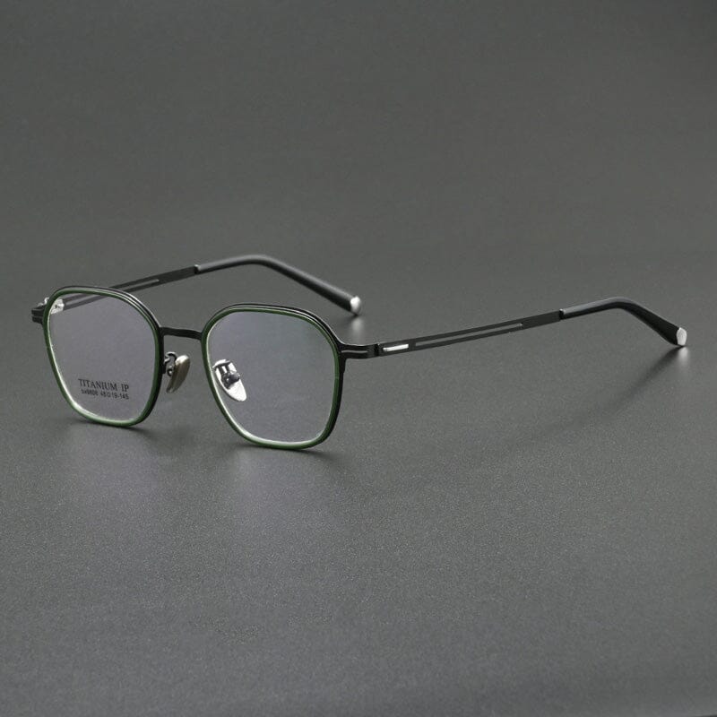 Yeremy Vintage TR90 Alloy Eyeglasses Frame Geometric Frames Southood Black Green