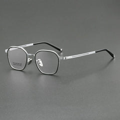 Yeremy Vintage TR90 Alloy Eyeglasses Frame Geometric Frames Southood Black Silver