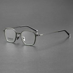 Yeremy Vintage TR90 Alloy Eyeglasses Frame Geometric Frames Southood Gun Green