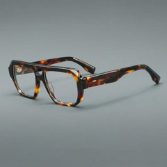 Yuan Retro Rectangle Acetate Glasses Frame Aviator Frames Southood Tortoiseshell