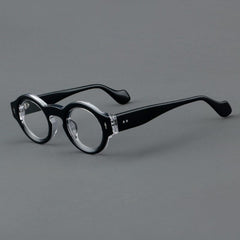Yuki Vintage Acetate Glasses Frame Round Frames Southood Black Clear