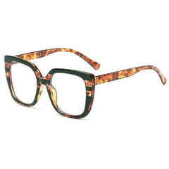 Yvette Popular Rectangle Glasses Frames Rectangle Frames Southood C3 Green leopard