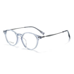 Zee Acetate Titanium Glasses Frame Oval Frames Southood Clear Gray
