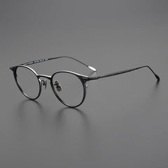 Zeke Vintage Titanium Glasses Frame Round Frames Southood Black silver