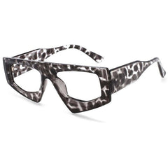 Zoro Personality Irregular Glasses Frame Geometric Frames Southood Gray-leopard