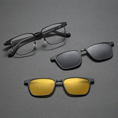 Gavi Acetate Alloy Glasses Frame With Magnetic Sunglasses Clips