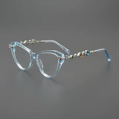 Ruby Vintage Rhinesotne Cat Eye Glasses Frame