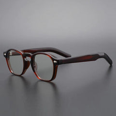 Abaan TR90 Vintage Square Eyeglasses Frame Rectangle Frames Southood RedTea 