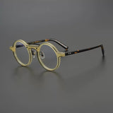 Abudy Vintage Round Acetate Glasses Frame Round Frames Southood Yellow 