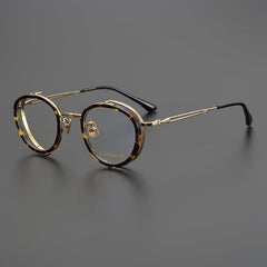 Adler Round Titanium Glasses Frame Round Frames Southood Leopard 