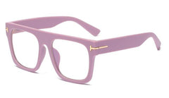 Adolf Unisex Rectangle Couple Glasses Rectangle Frames Southood C4 purple clear 