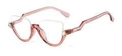 Ag Vintage Semi-Rimless Cat Eye Glasses Frame Cat Eye Frames Southood c10 Pink 