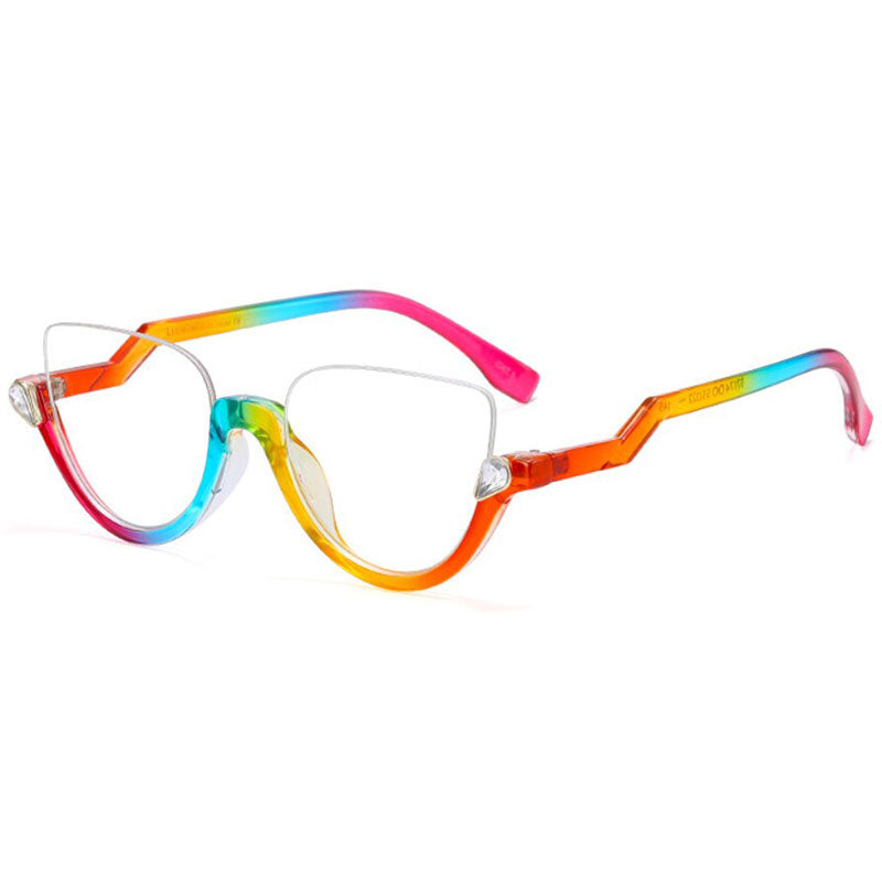 Ag Vintage Semi-Rimless Cat Eye Glasses Frame Cat Eye Frames Southood c15 Rainbow 