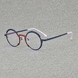 Aishia Titanium Round Glasses Frame Round Frames Southood Dark Blue 