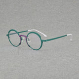 Aishia Titanium Round Glasses Frame Round Frames Southood Green 