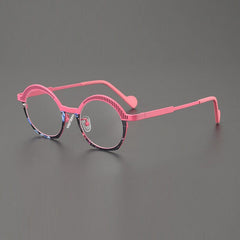 Aliassime Ultralight Round Titanium Glasses Frame Round Frames Southood Pink 