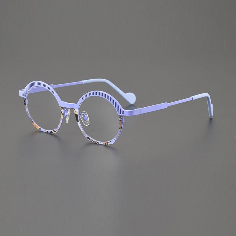 Aliassime Ultralight Round Titanium Glasses Frame Round Frames Southood Purple 
