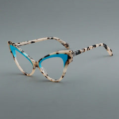 Alisa Retro Cat Eye Glasses Frame Cat Eye Frames Southood C3 Blue 