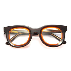 Alison Retro Acetate Glasses Frame Round Frames Southood Brown orange 