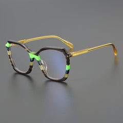 Allyse Acetate Rectangle Glasses Frame Rectangle Frames Southood Brown Orange 