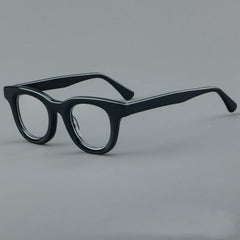 Almo Retro Acetate Glasses Frame Round Frames Southood Black 